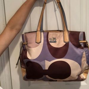 Purple/Brown/Tan Coach Bag